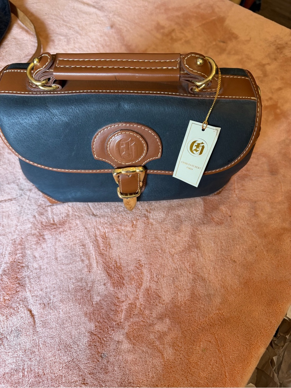 Black and Brown Satchel Handbag